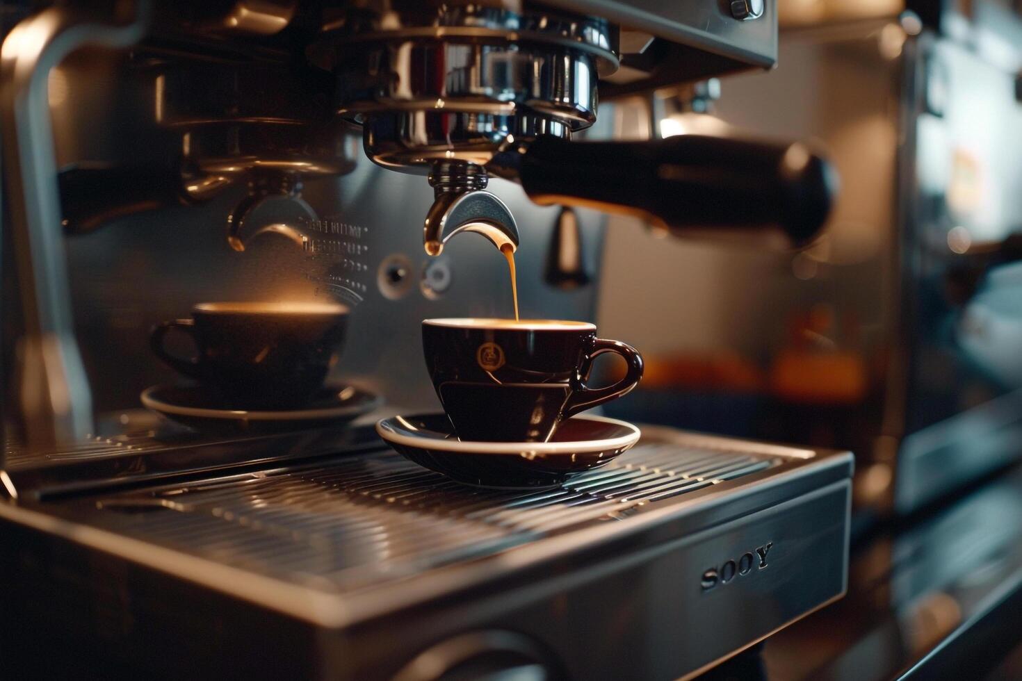 a coffee machine is being used to make coffee photo