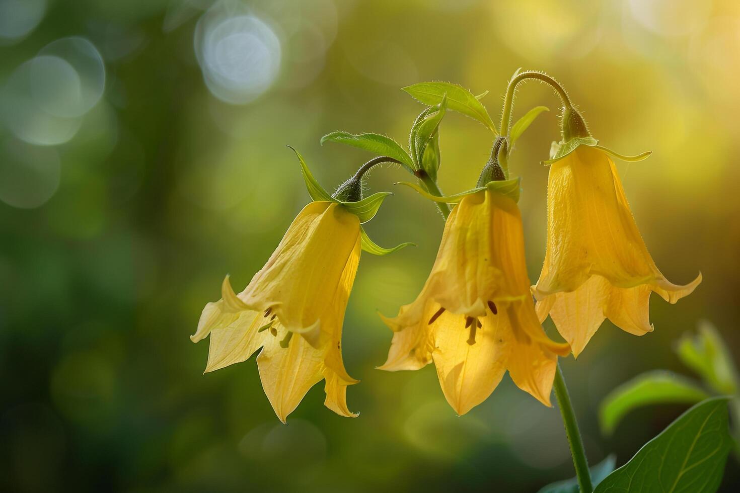 yellow bellflower in the garden photo