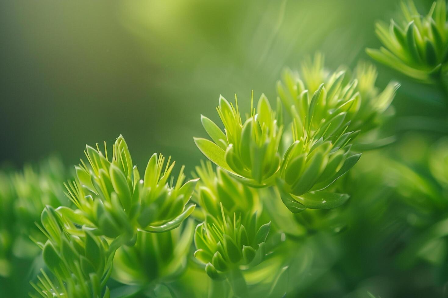 of green plants with sunlight shining on them photo