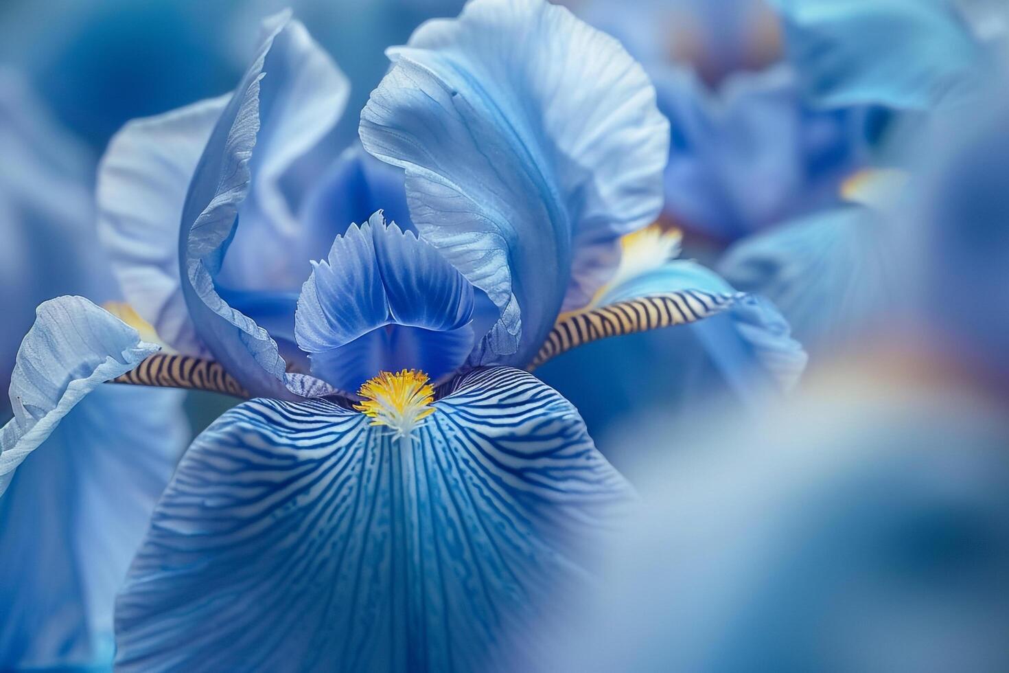 blue iris flowers in bloom photo