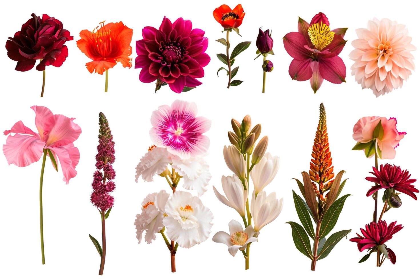 a collection of different types of flowers photo