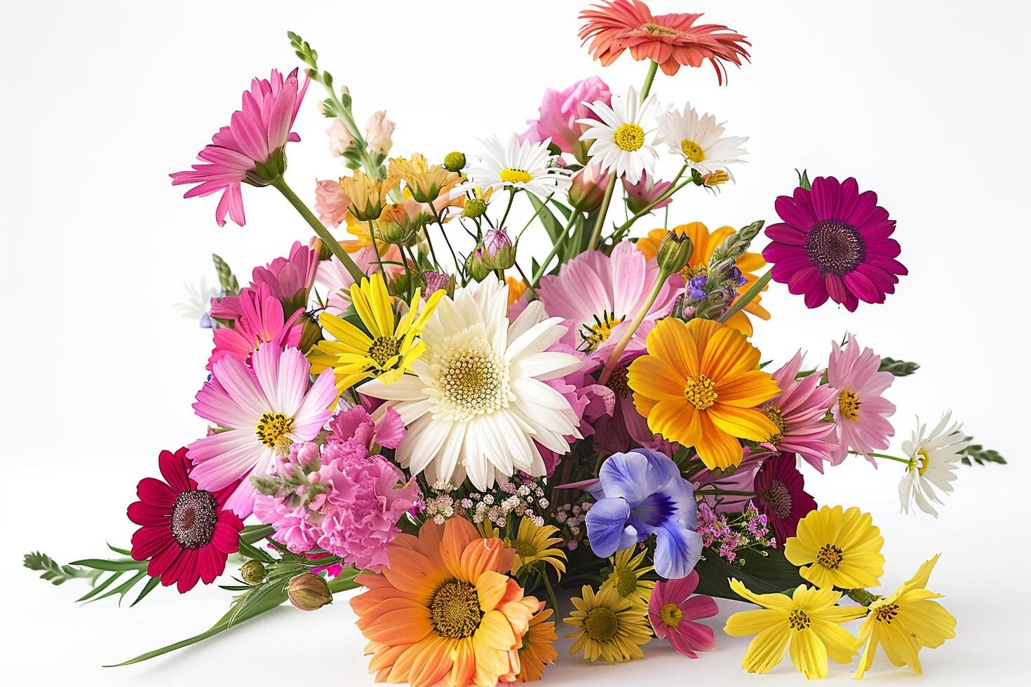 a bouquet of flowers is shown on a white background photo
