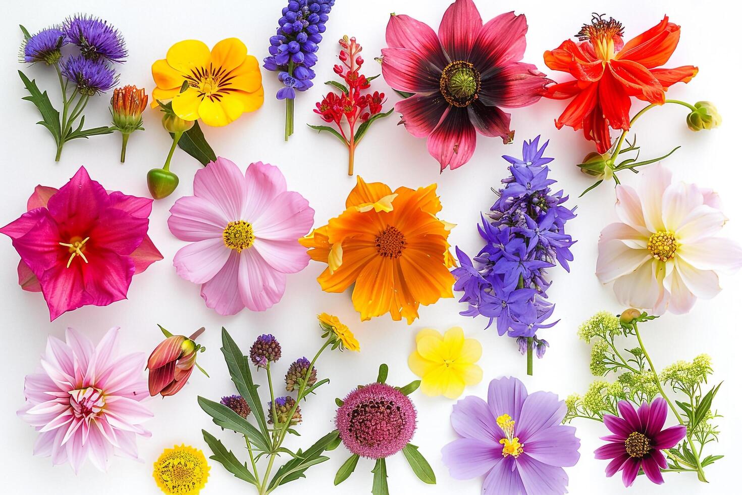 a variety of colorful flowers are arranged in a circle photo