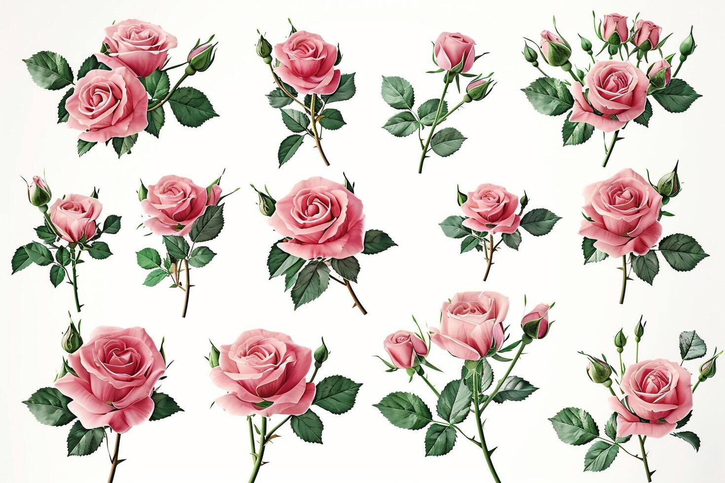 Pink roses on white background photo