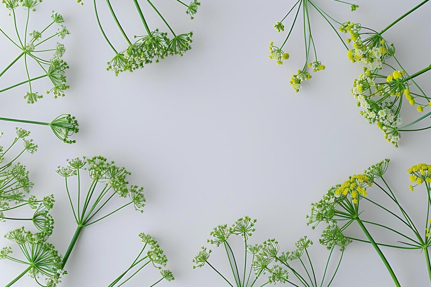 Green Plants and Yellow Flowers Background photo