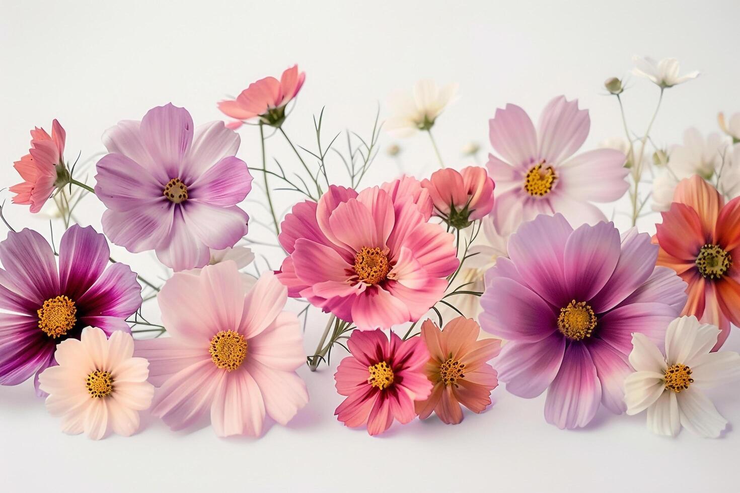Cosmos Flowers Background photo