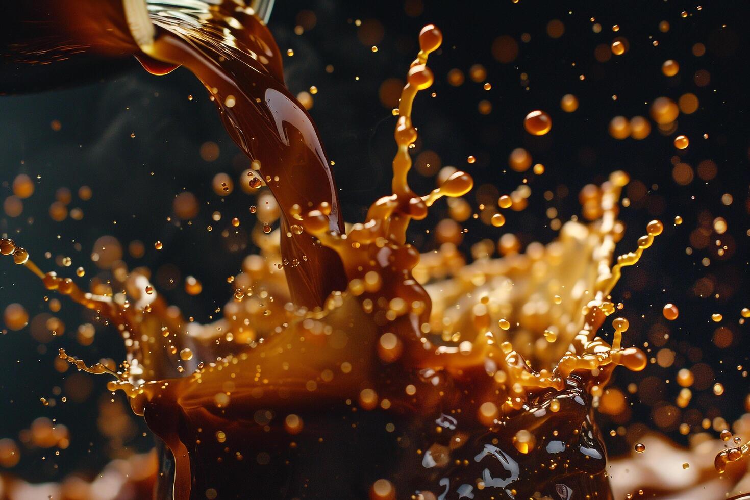 of a Glass of Coffee Being Poured Background photo