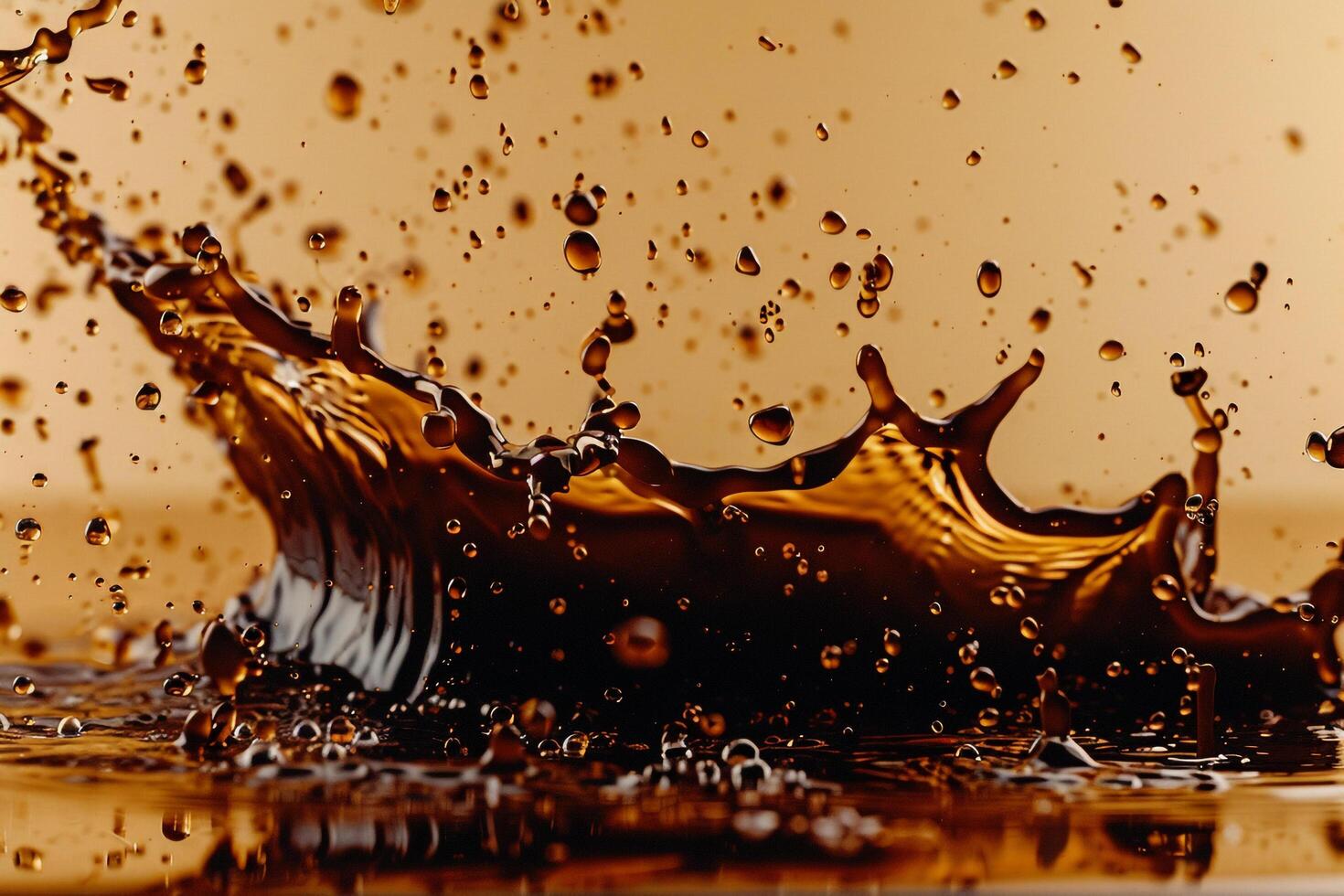 Splash of Chocolate Syrup in Water Background photo
