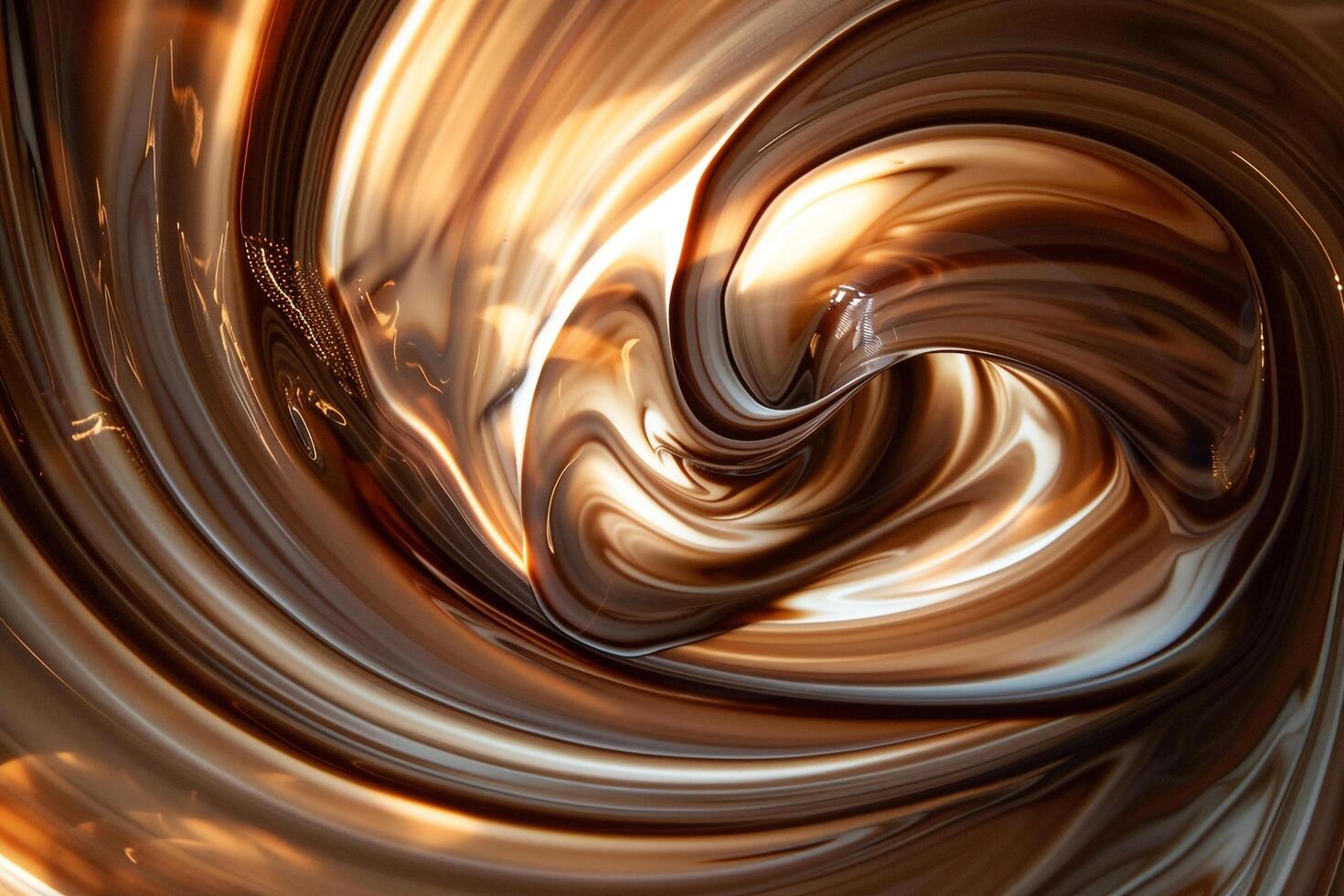 Swirl of Chocolate on Black Background photo