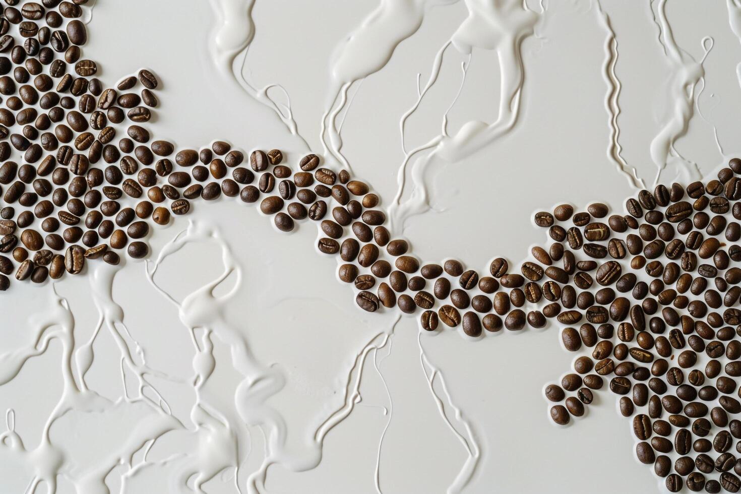 Coffee Beans Pattern White Surface Background photo