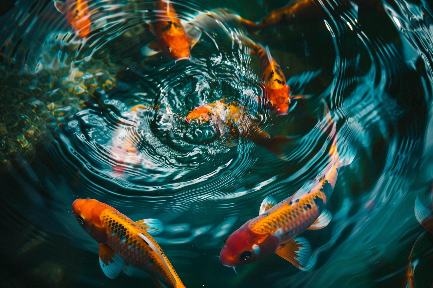 Koi Fish in Pond Background photo