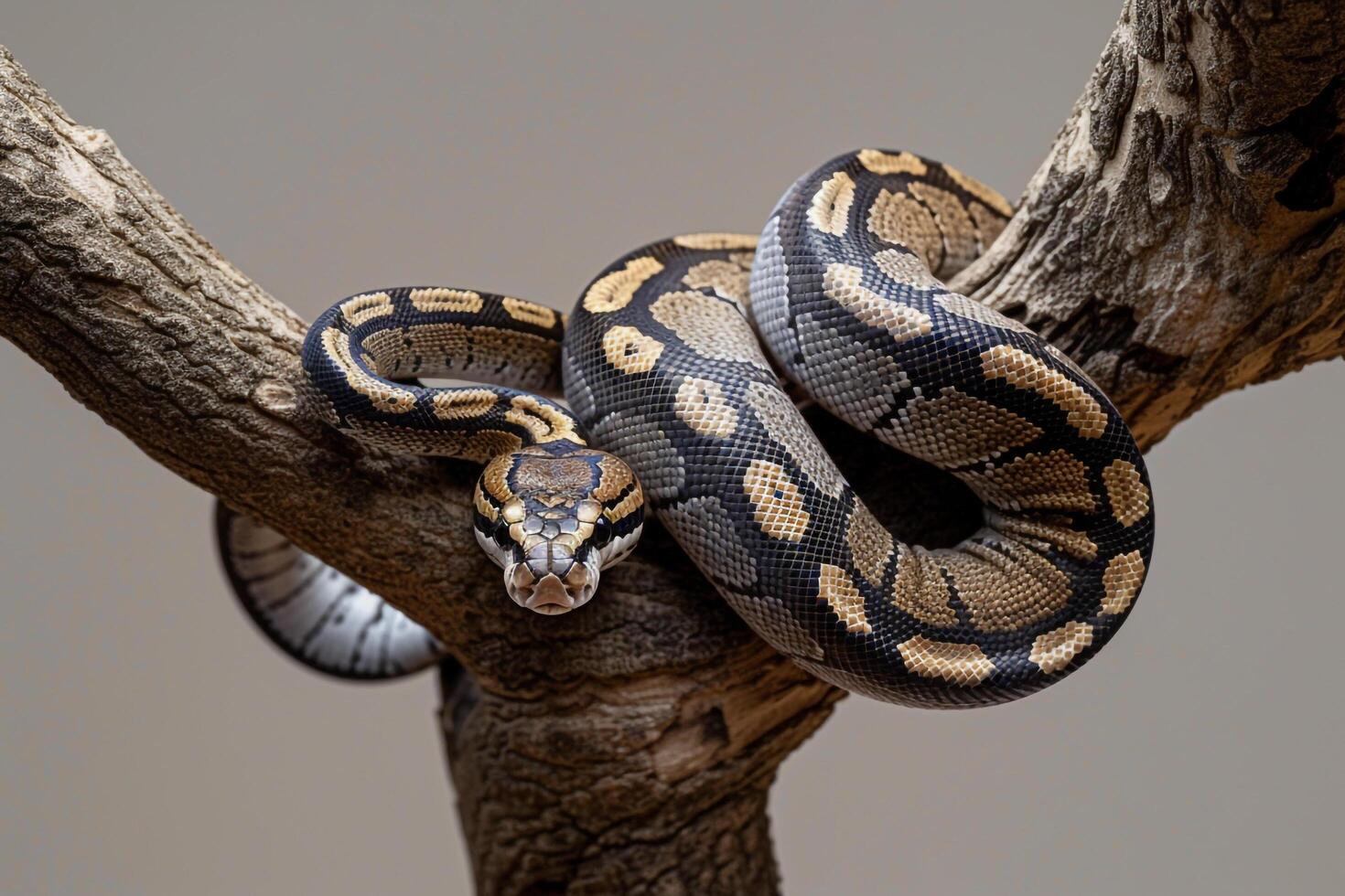 Ball Python Sitting on a Branch Background photo