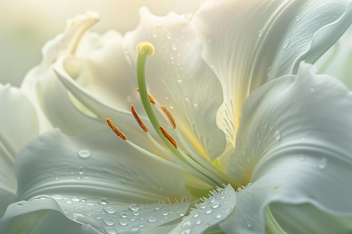 White Lily with Water Droplets Background photo