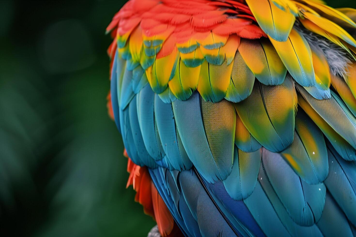 Colorful Parrot with Bright Feathers Natural Background photo