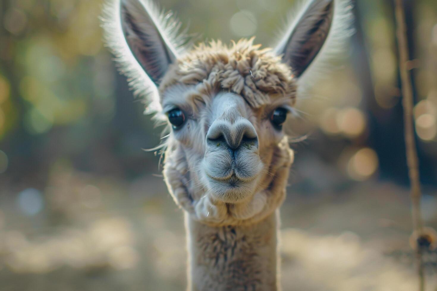 of Llama with Head Turned to Camera Background photo