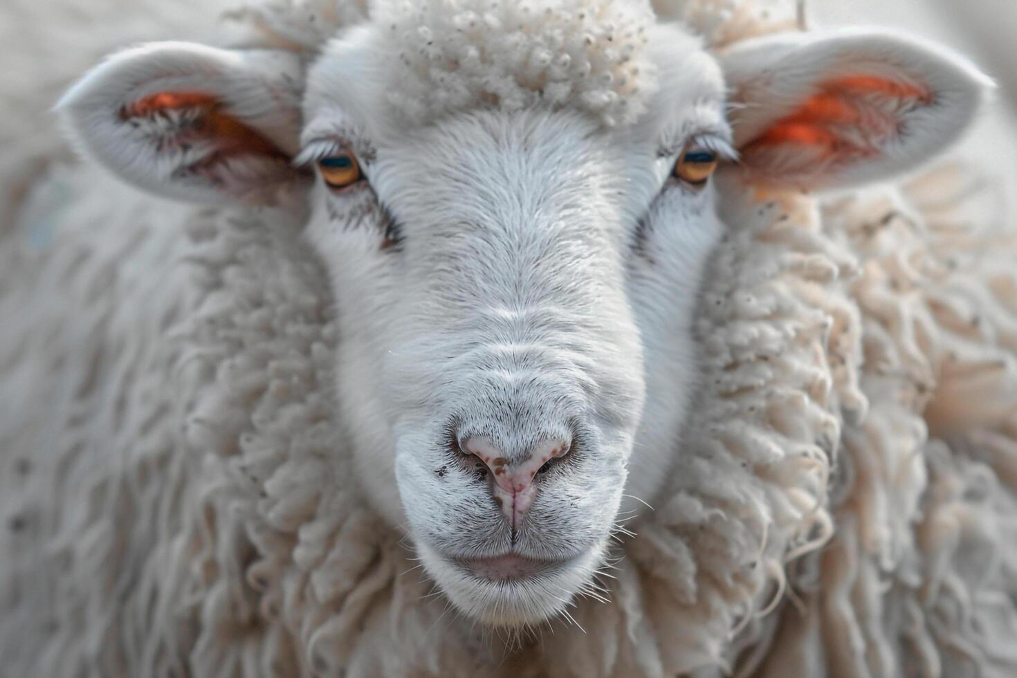 of Sheep with Long Hair Background photo