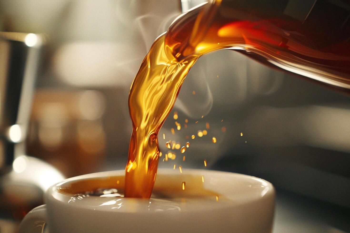 Coffee Cup Being Poured with Hot Liquid photo