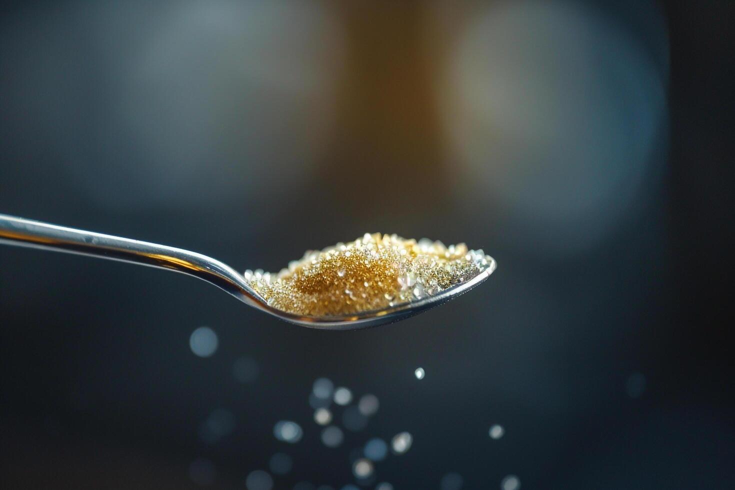 Spoon Full of Sugar on a Table photo