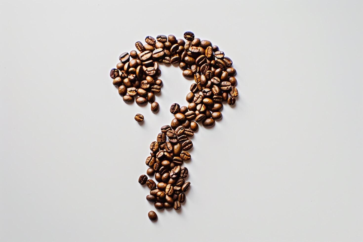 Coffee beans as a question mark photo