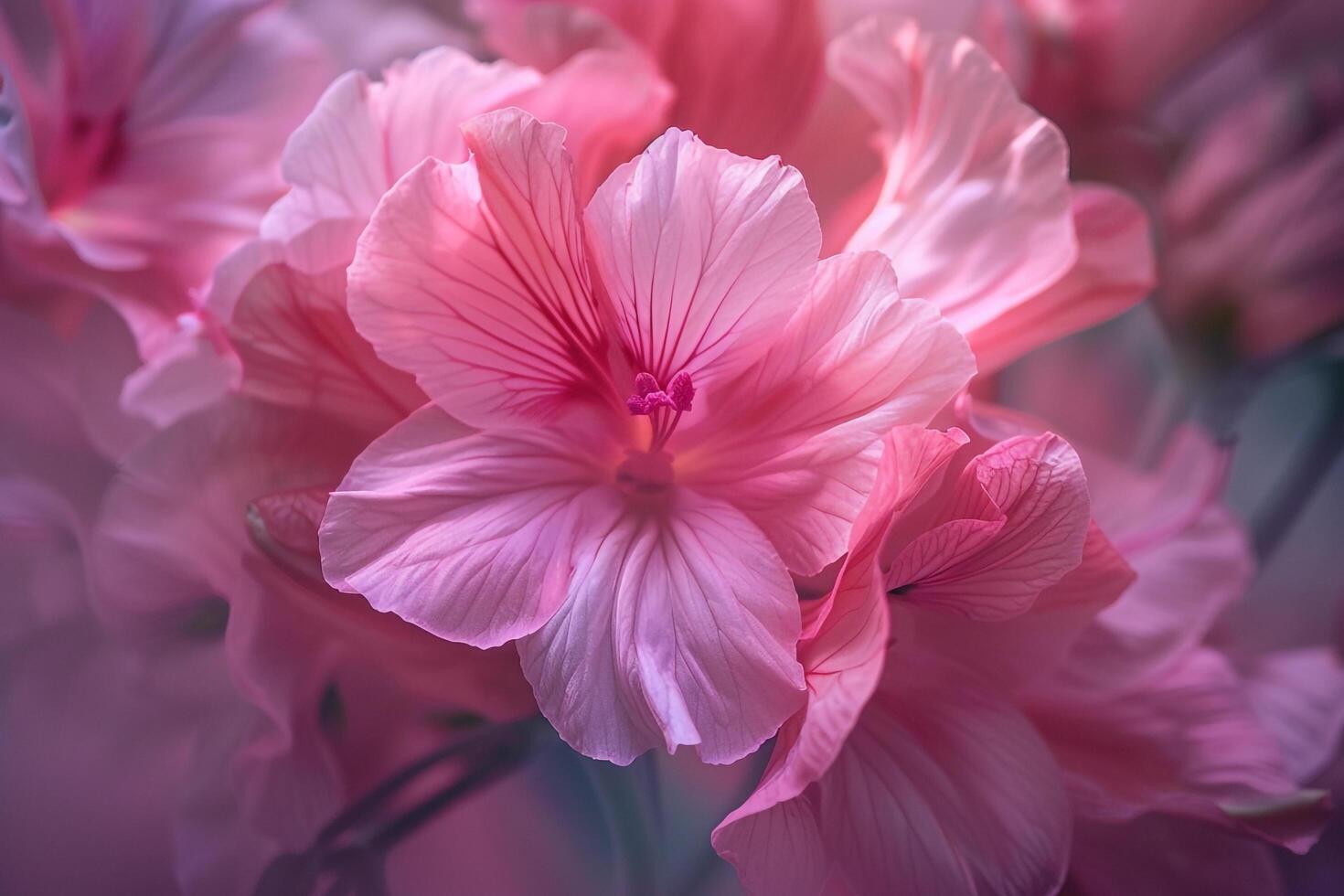 Blurry Photo of Pink Flowers Background
