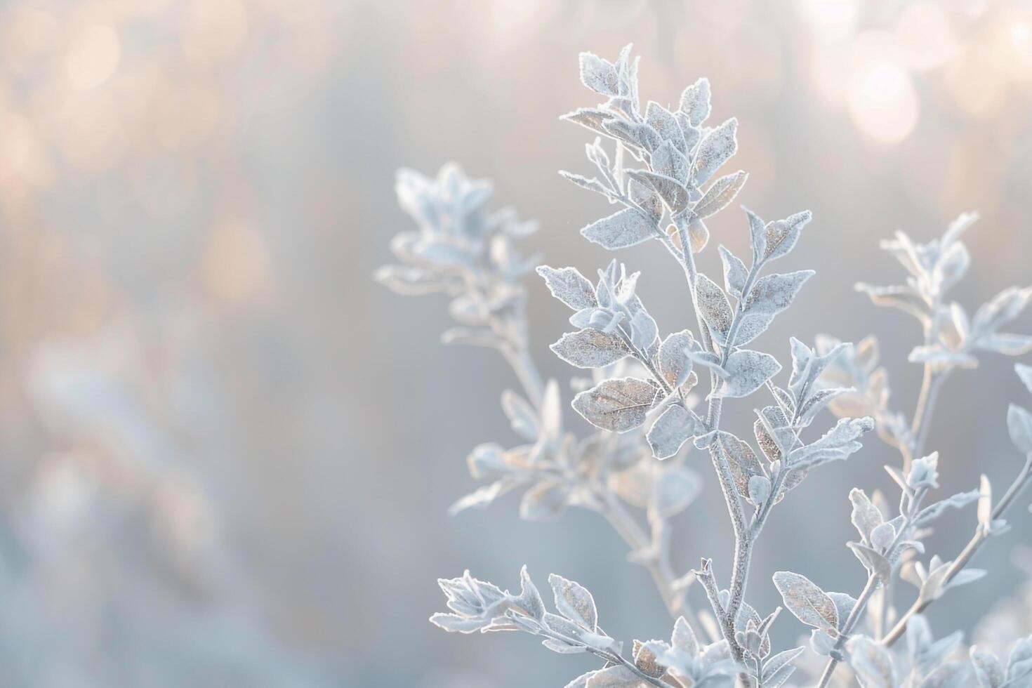 Frosty Plants in the Winter Background photo