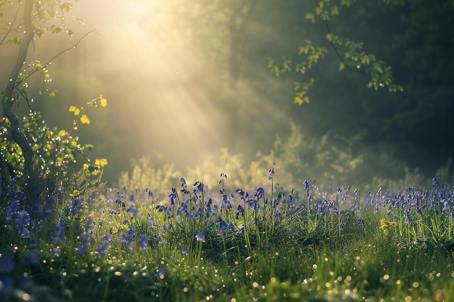 Bluebells in the Sun photo
