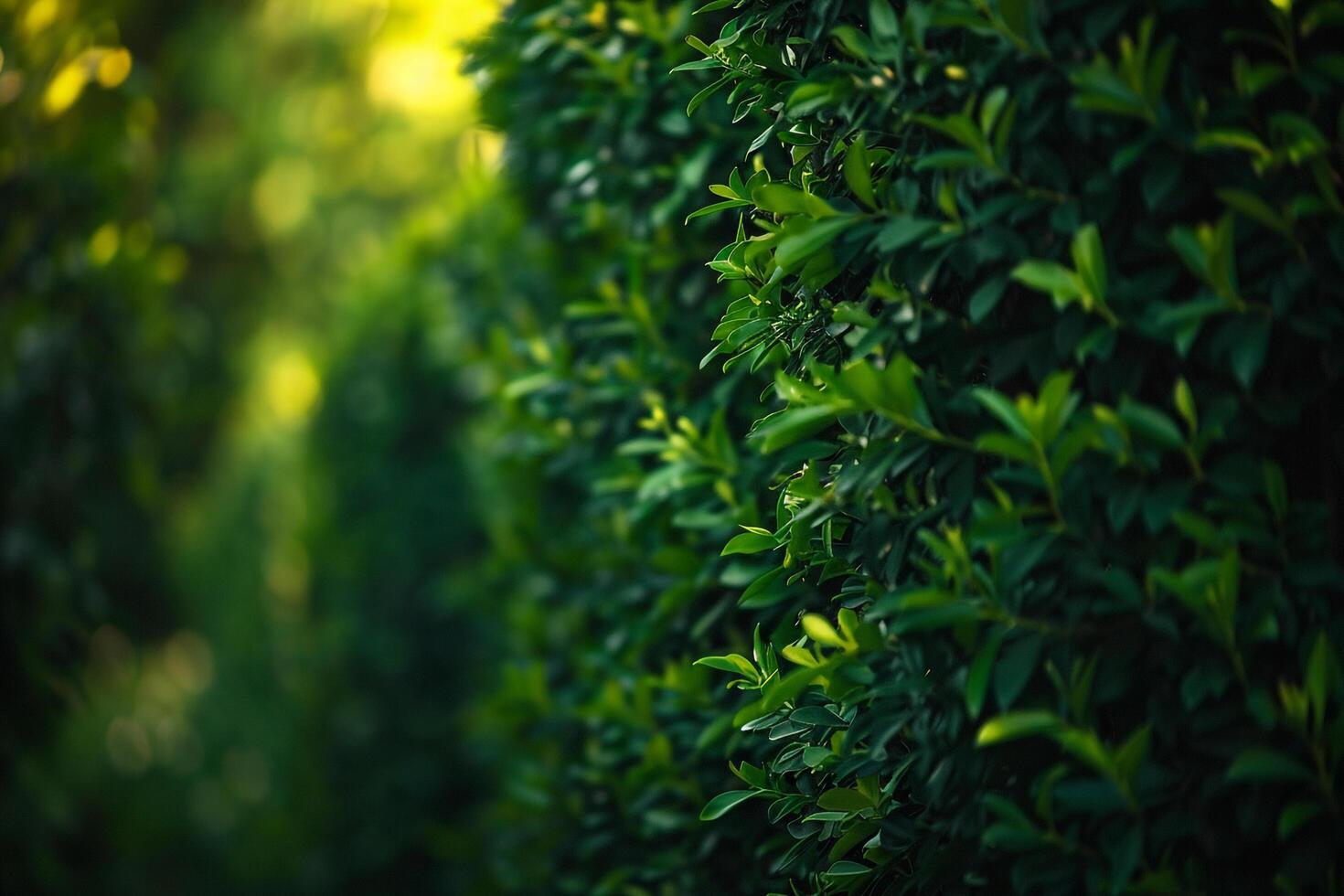 Green Hedge Background with Sunlight Background photo