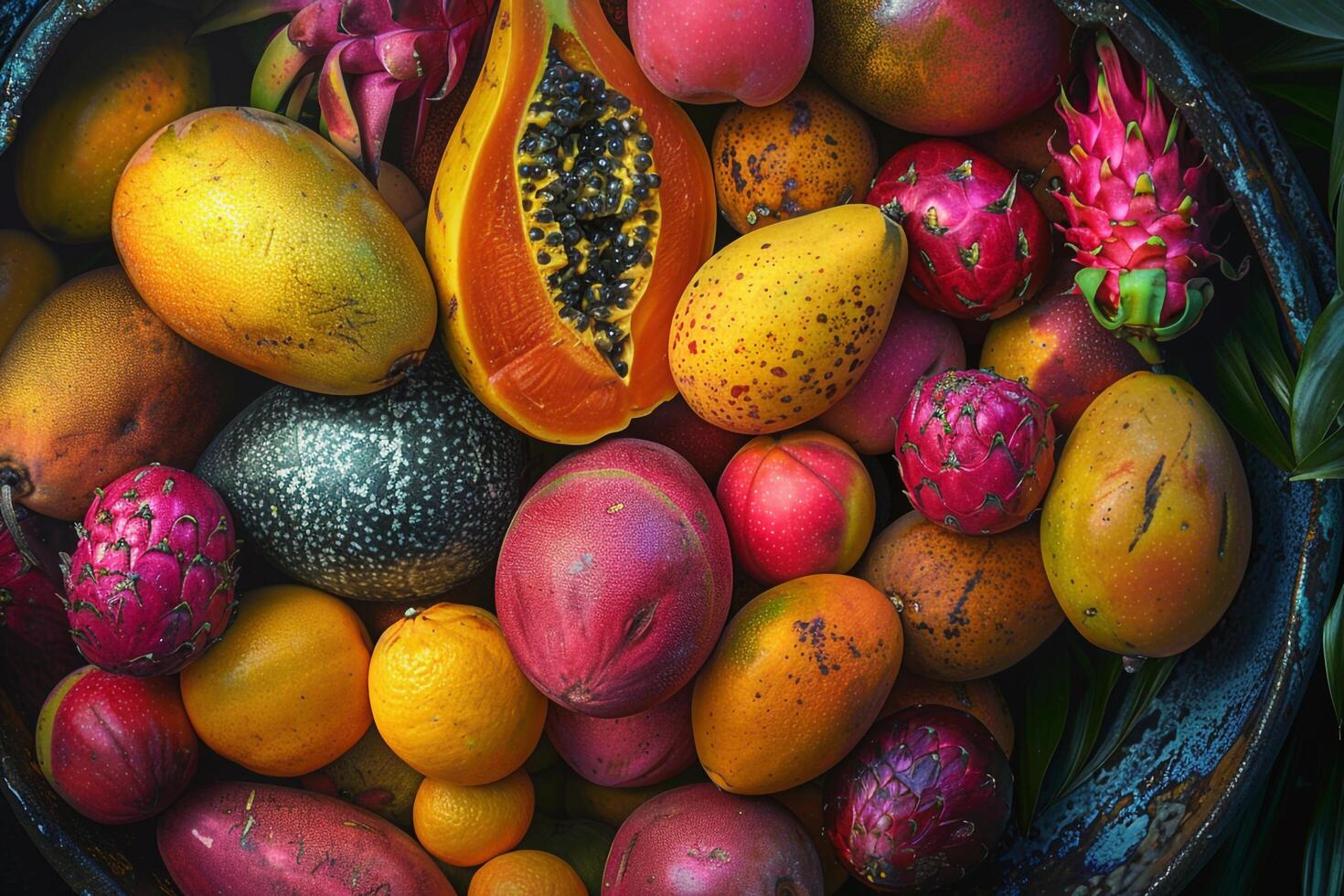 A Bowl Full of Different Types of Fruit Background photo