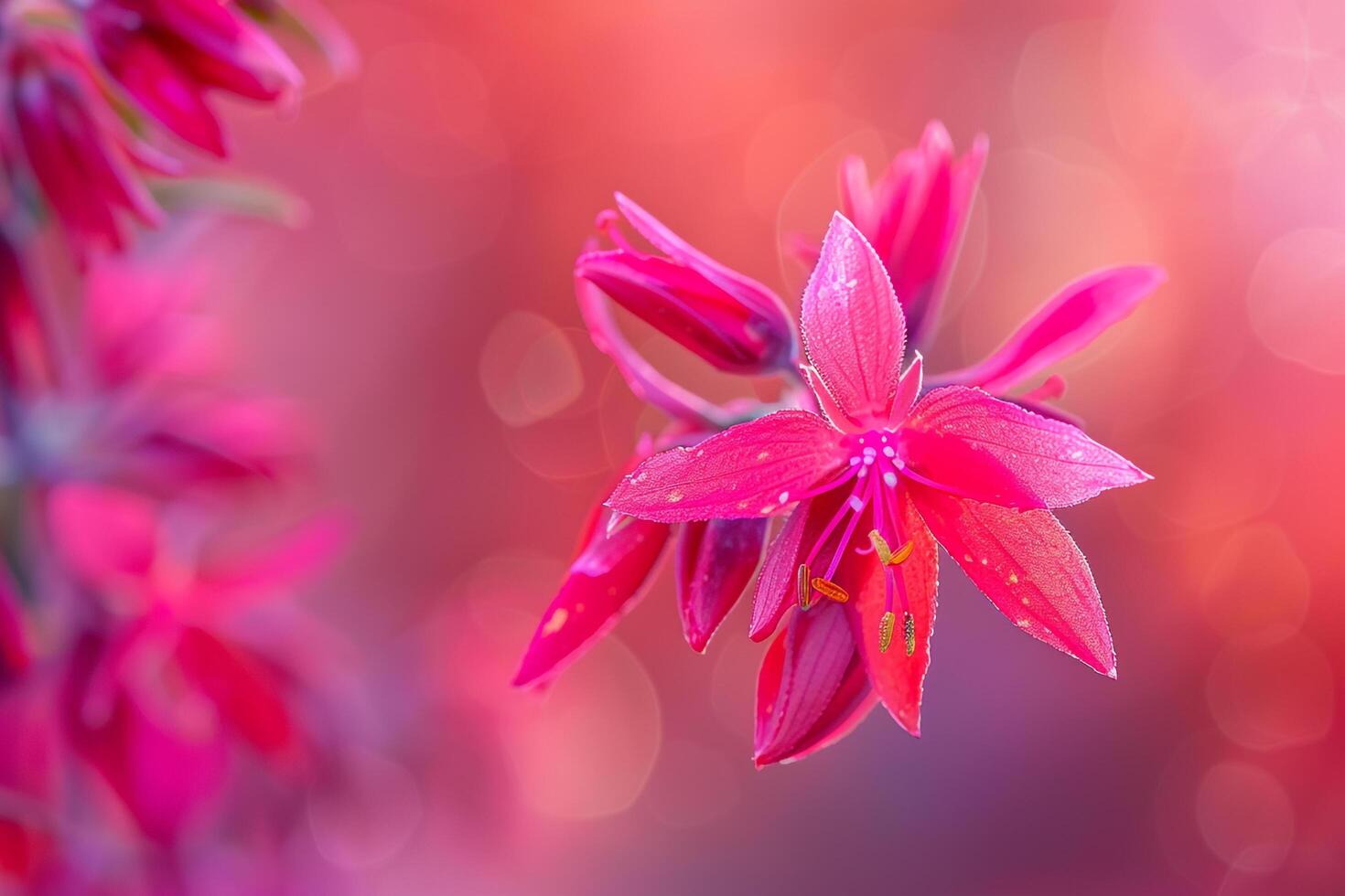 Pink flower with blurry background photo