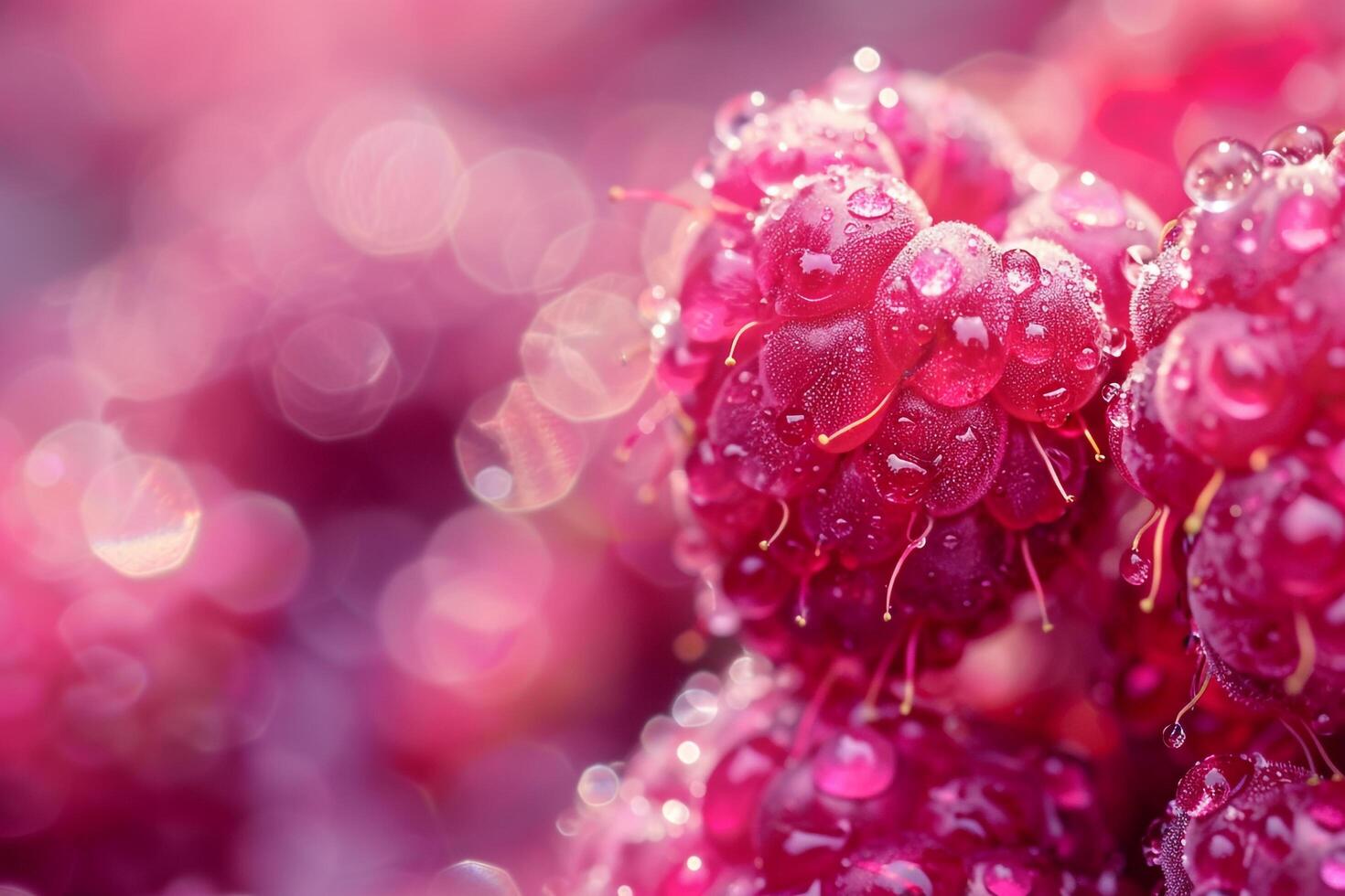 Raspberry with Water Droplets Background photo