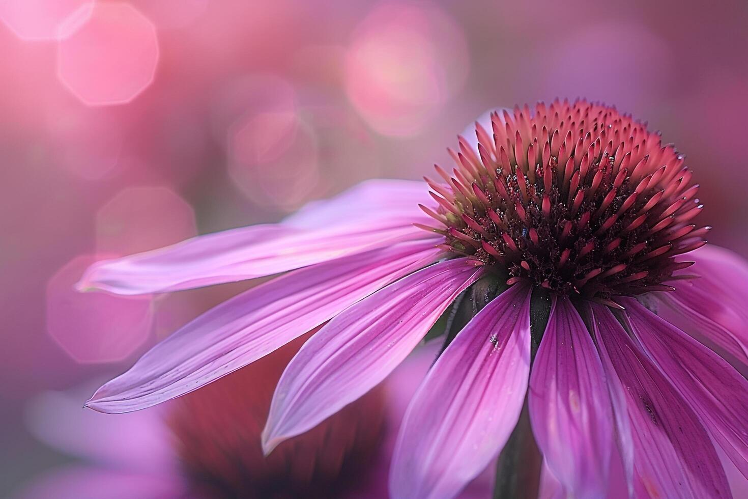A Purple Flower with a Pink Background photo