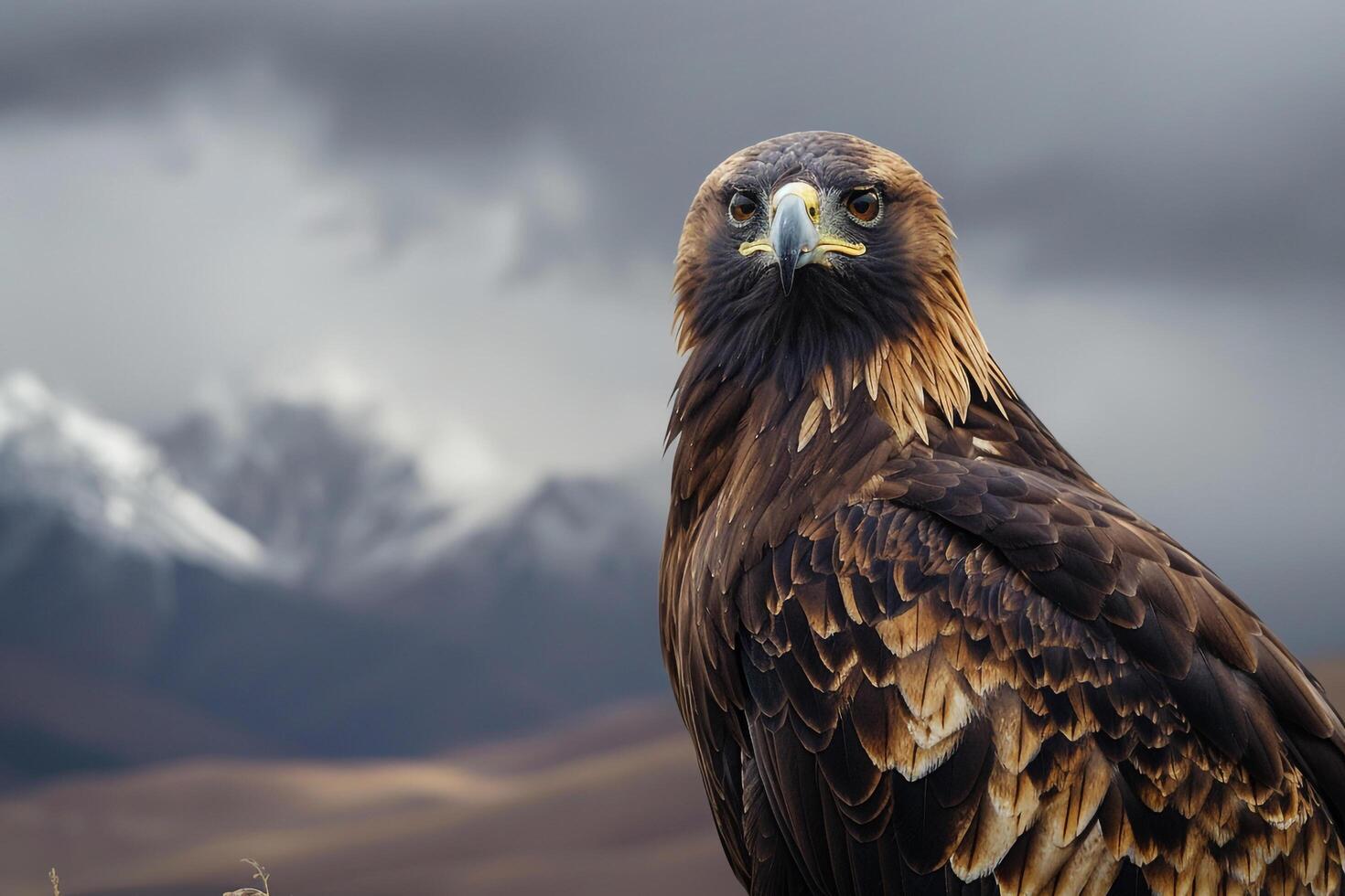 golden eagle, tibetan golden eagle in the mountains with nature background photo