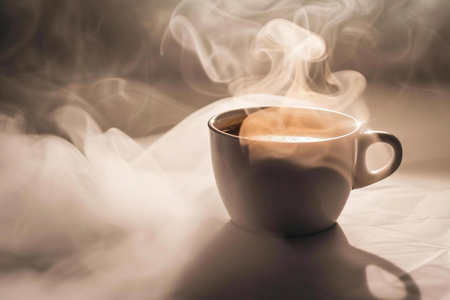 a cup of coffee is being steamed photo