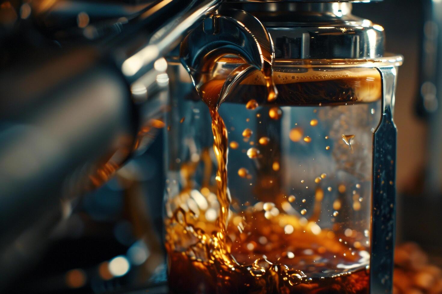 Coffee Being Poured into a Glass Jar Background photo