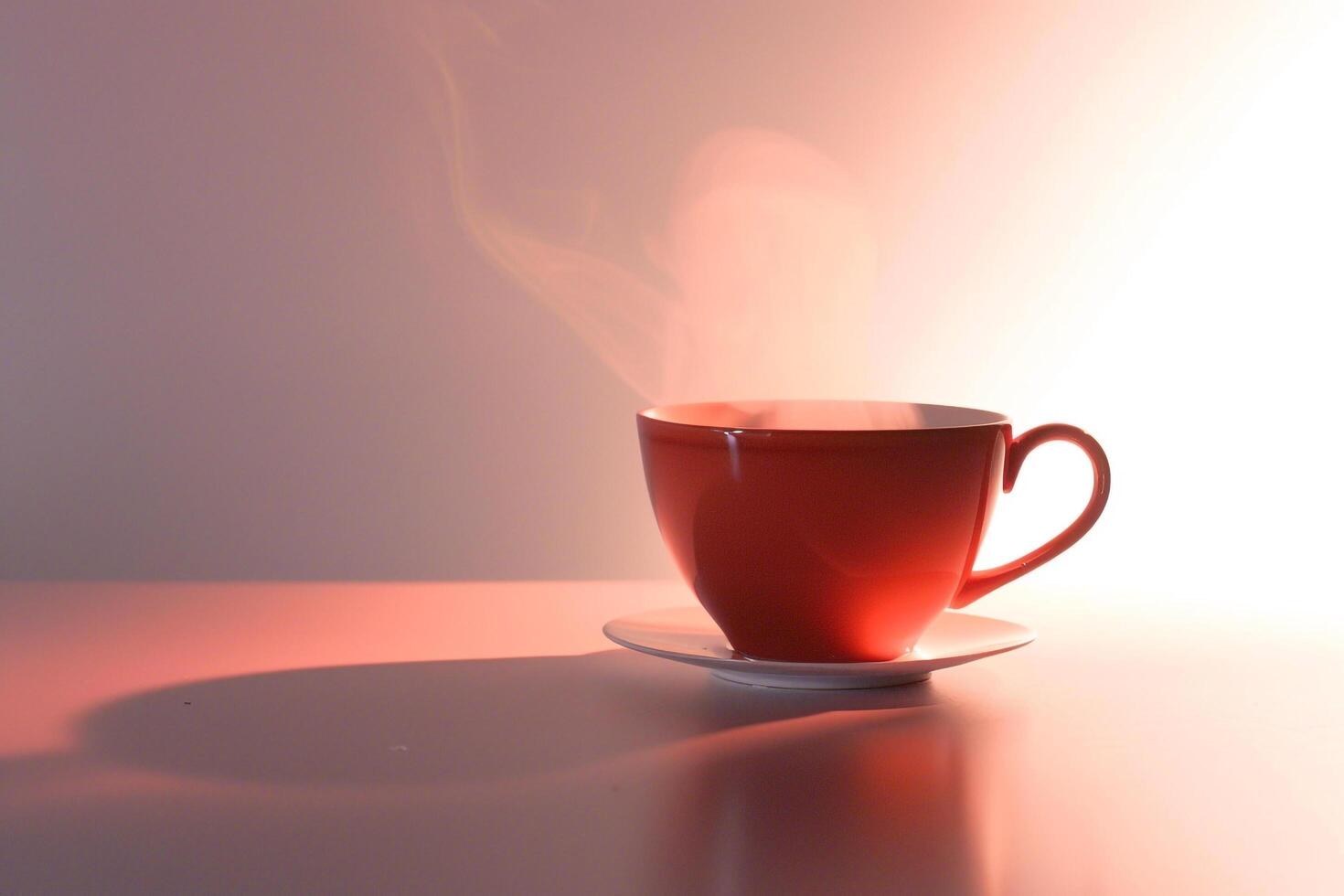 Red Cup on Table Background photo