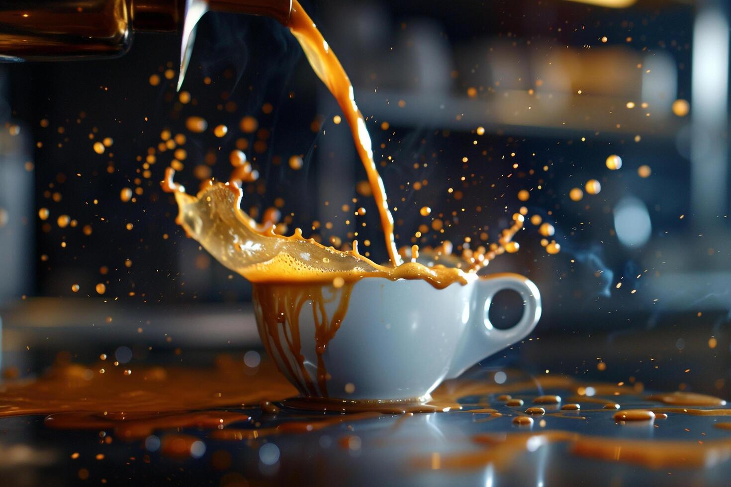 Coffee Cup Being Poured with Liquid Background photo