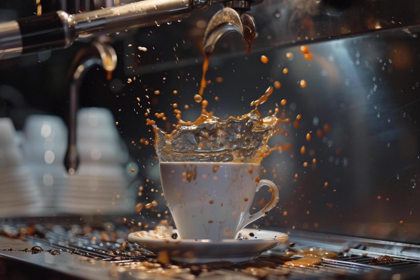 Coffee Cup Being Poured with Water Background photo