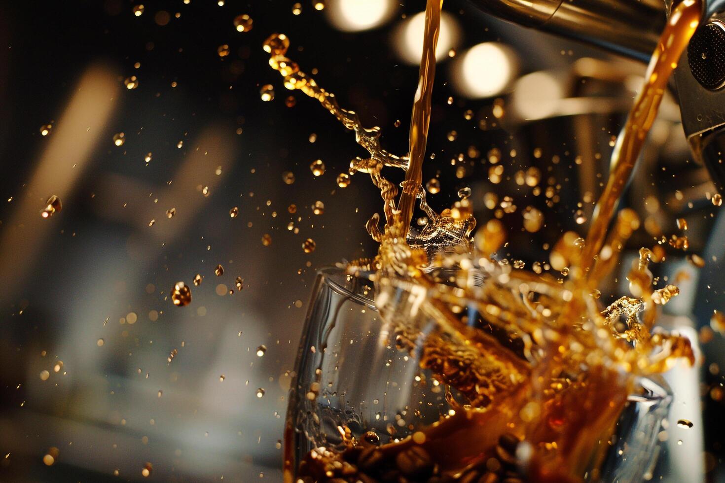 Glass of Cola Being Poured into Glass Background photo
