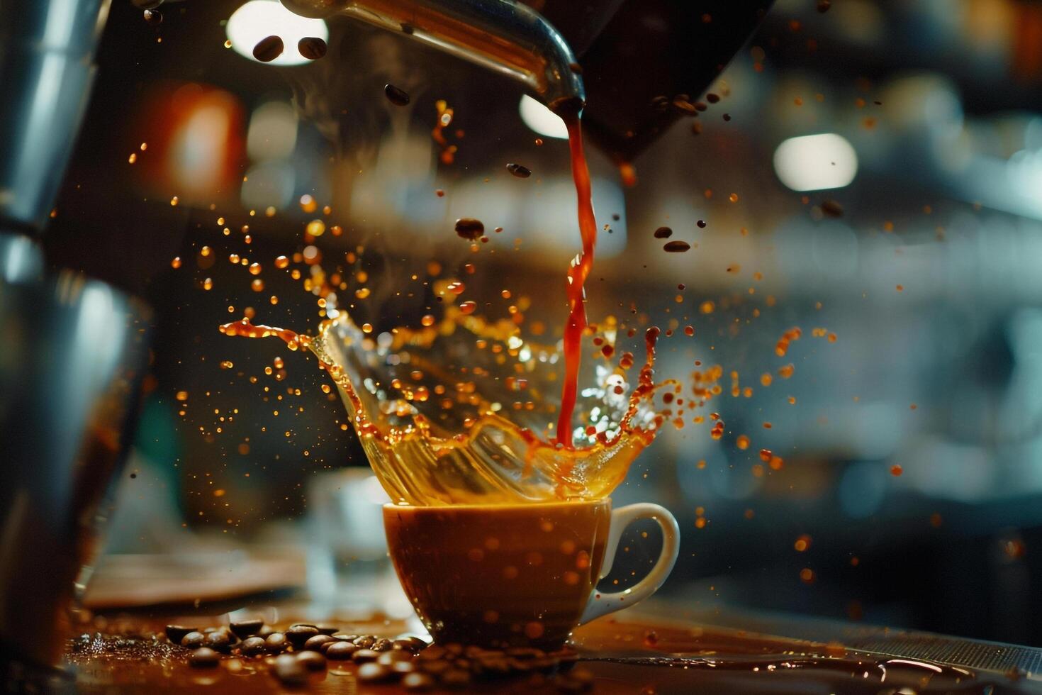 Coffee Being Poured into Cup Background photo
