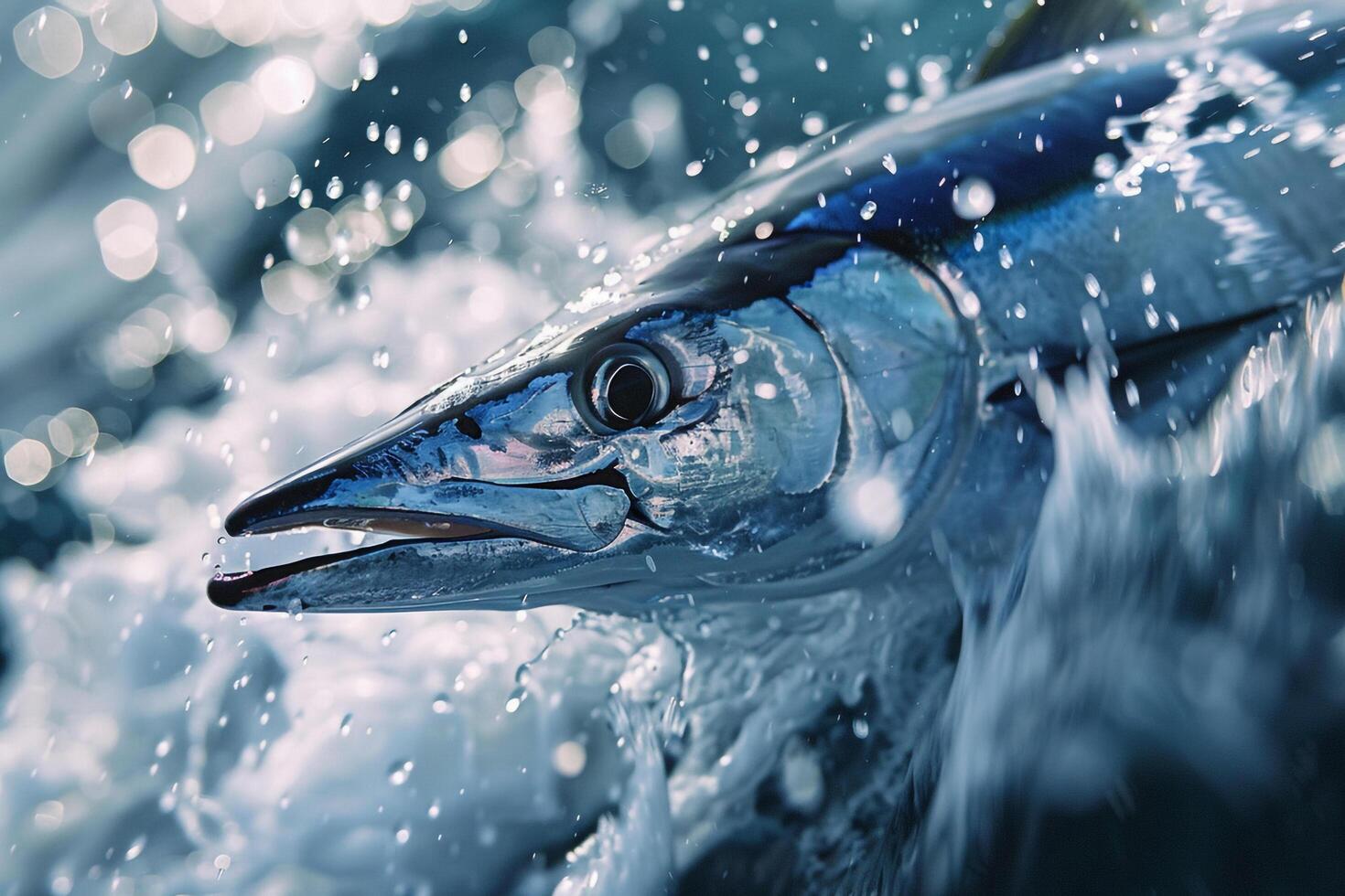 of Fish Swimming in the Ocean on Underwater Background photo