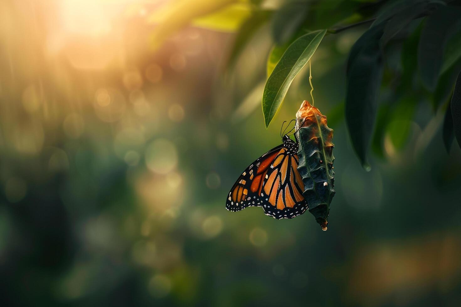 Monarch butterfly emerging from its chrysalis, monarch butterfly, emerging butterfly, nature, background photo