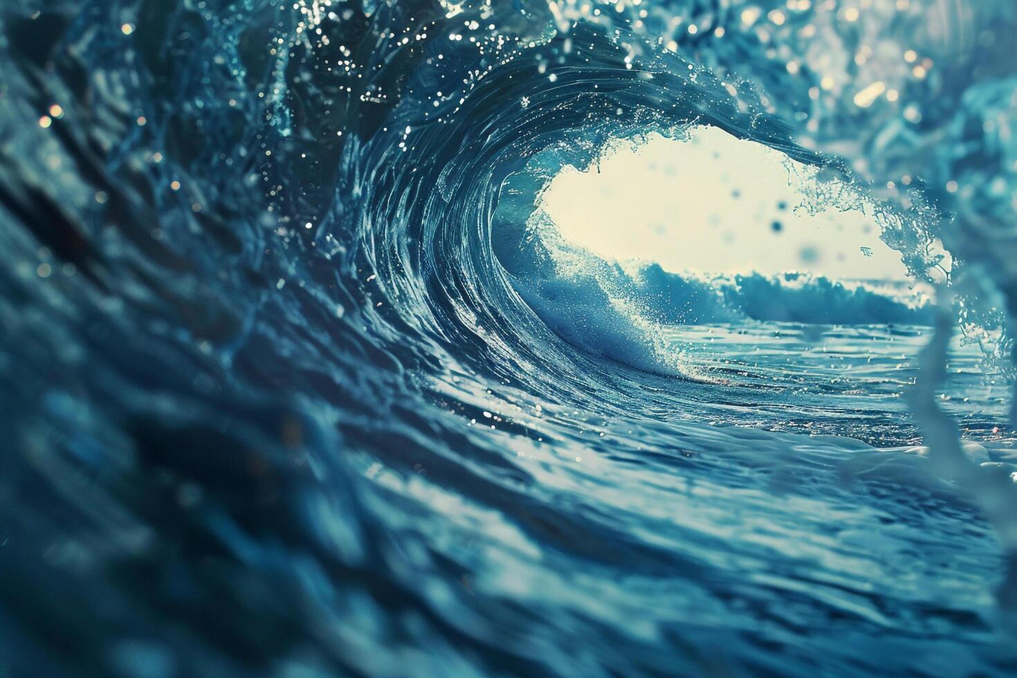 Ocean View Inside Wave Background photo