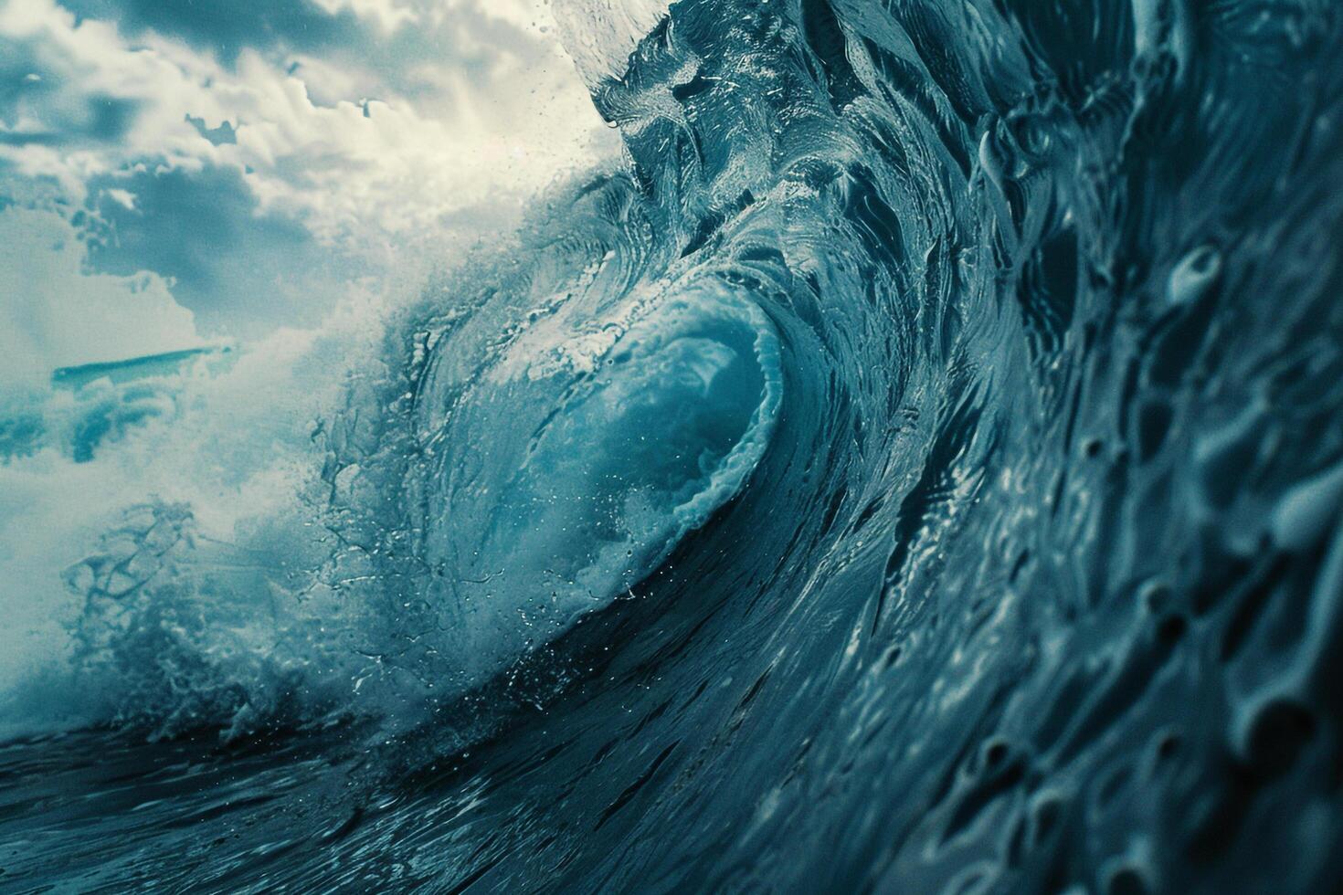 Large Wave Breaking Ocean Background photo