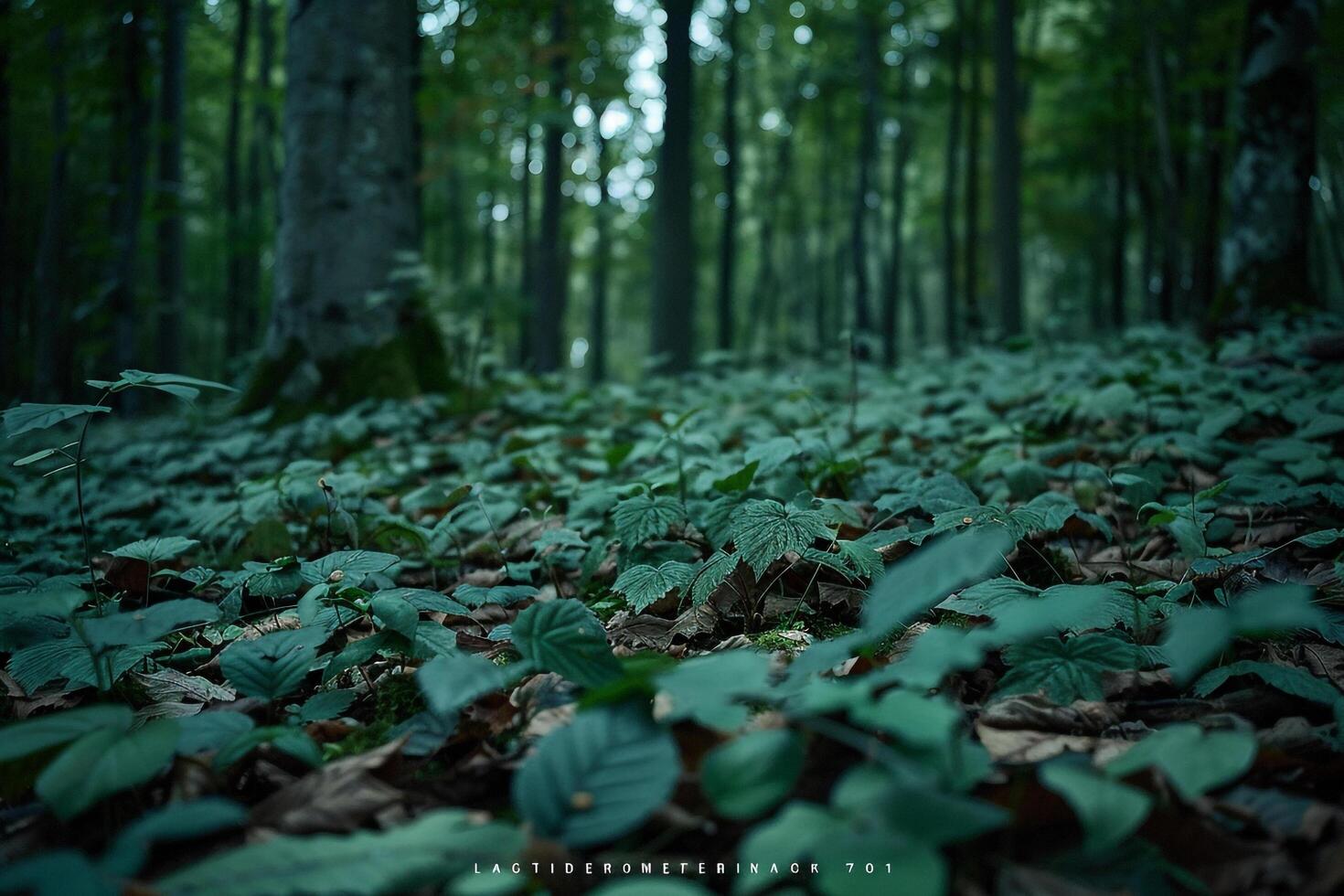 Forest with Green Leaves and Trees Background photo