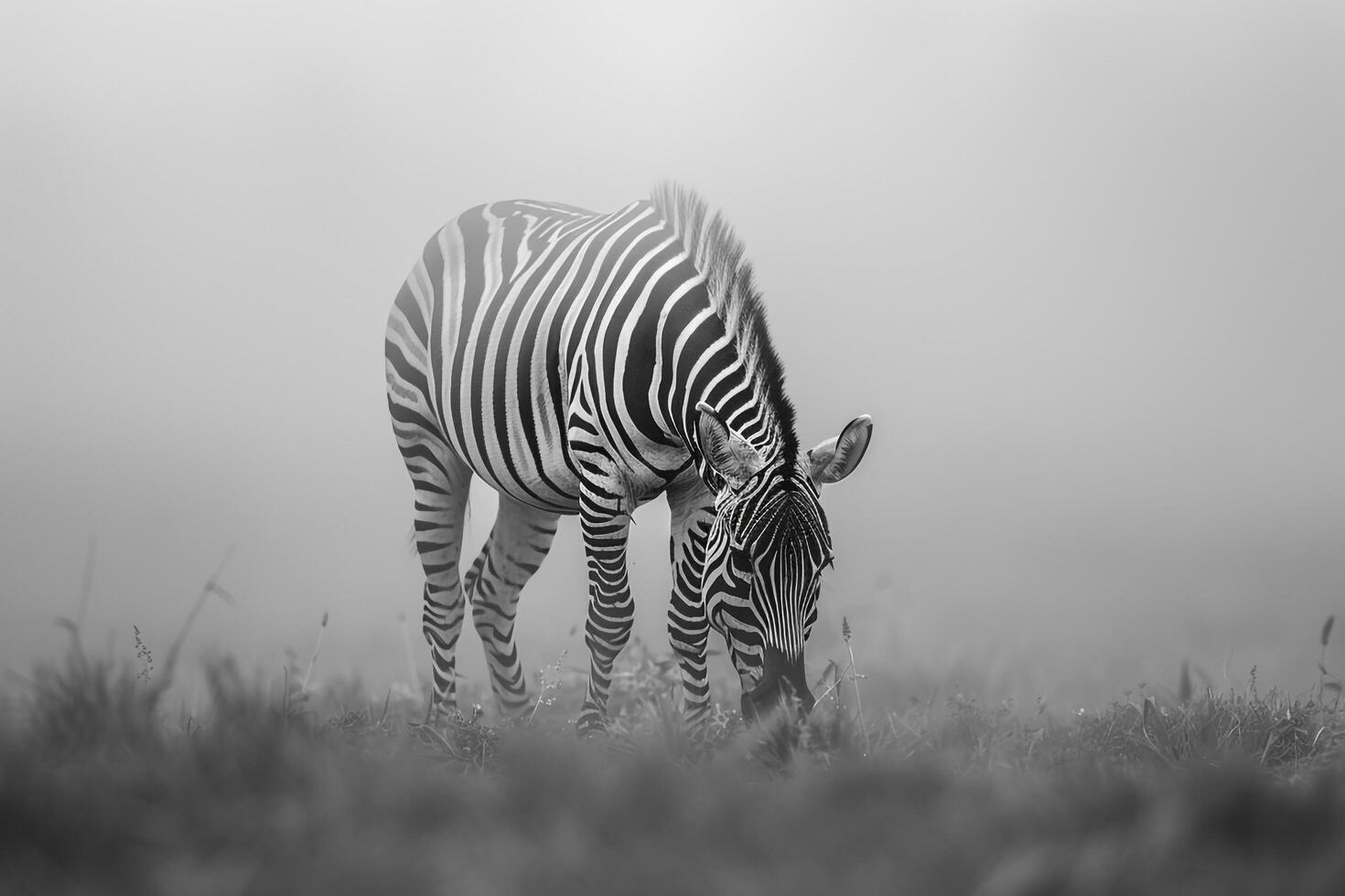 Zebra in Fog Background photo