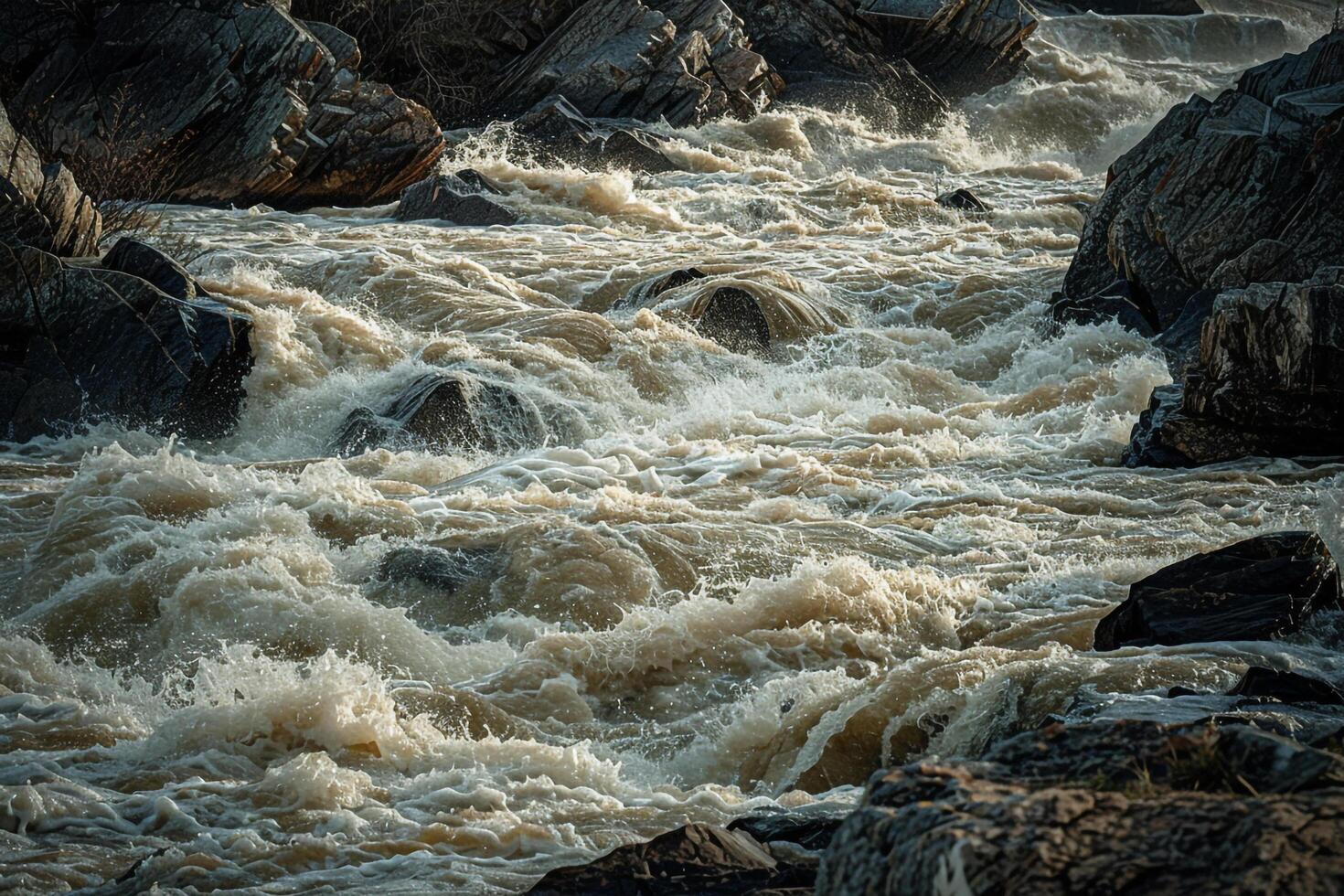 a man is riding a surfboard in a river background photo