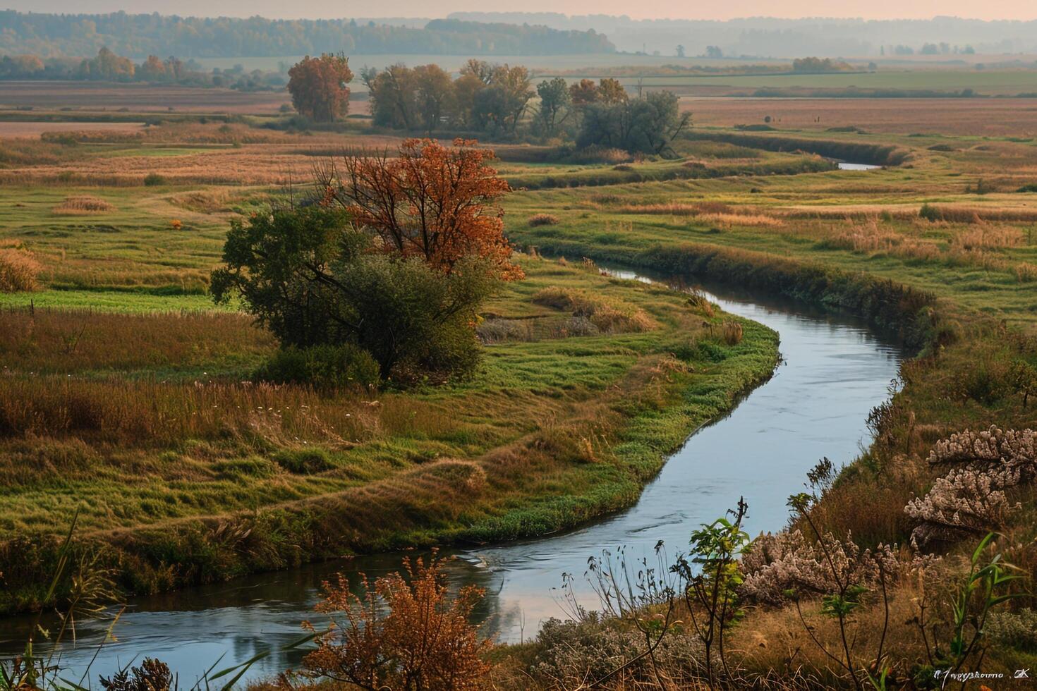 a river in a field background photo