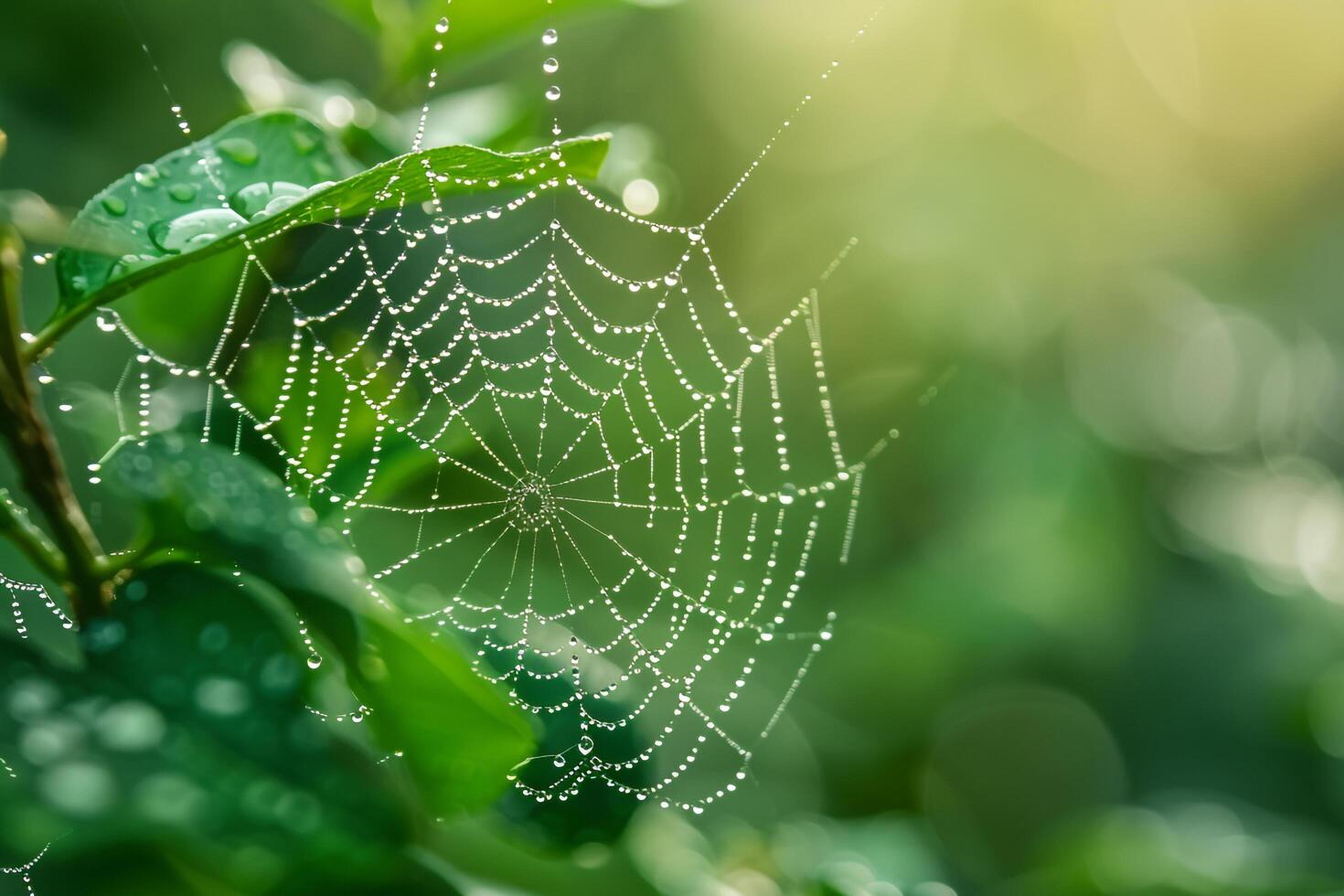 Spider Web with Dew Drops on It Background photo