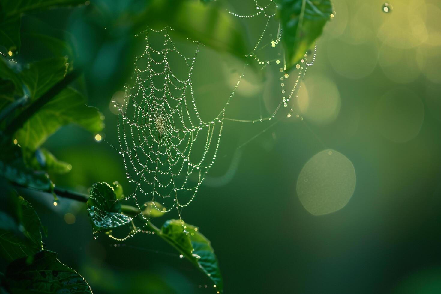 Spider Web with Dew Drops on It Background photo