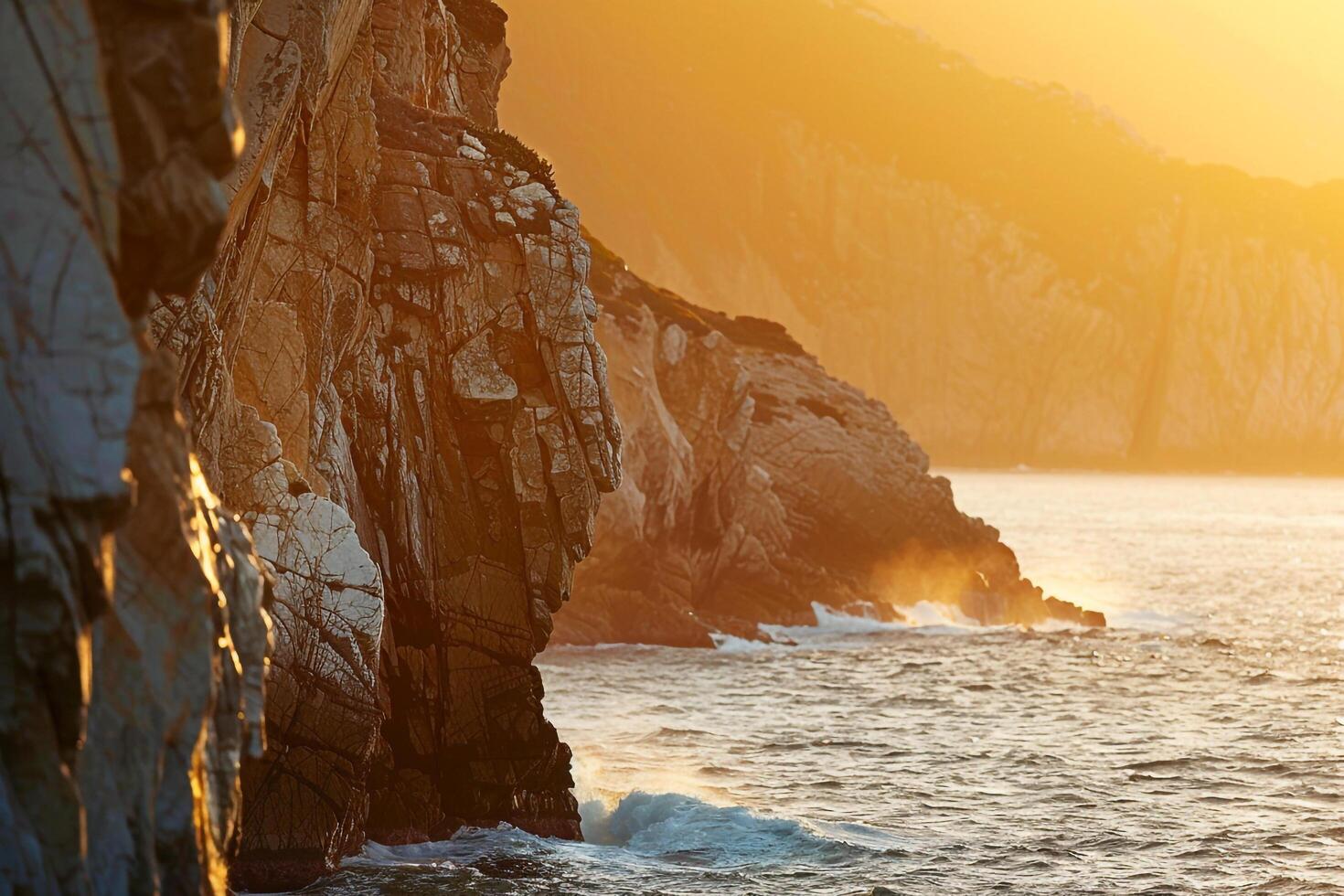 A boat is sailing in the ocean background photo